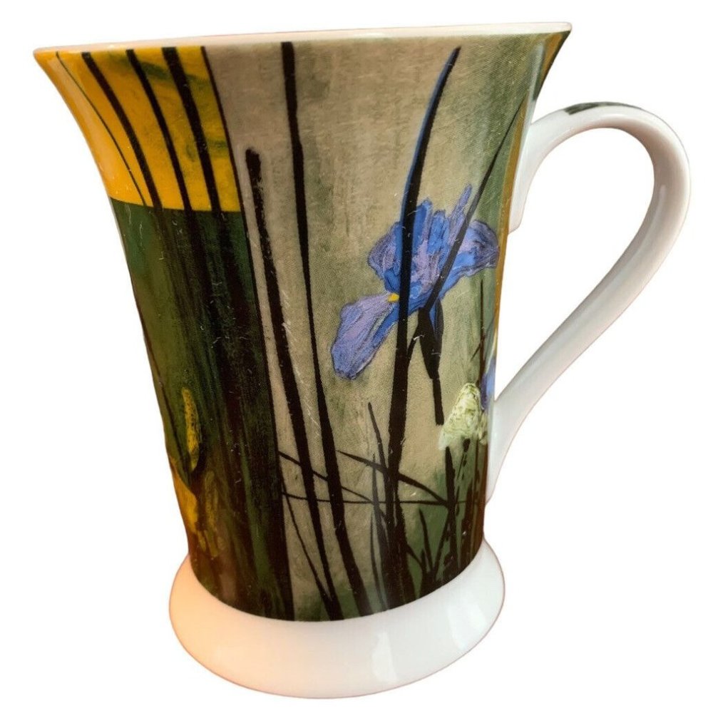 Pimpernel Porcelain 10oz Footed Mug Cup Iris Squares 5556 Don Li-Leger